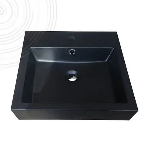 Vasque à poser carrée 45cm résine noire Ayor - 403511012
