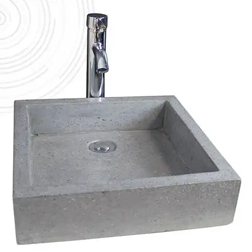 Vasque à poser 40x40cm gris terrazzo Ayor - 403511014