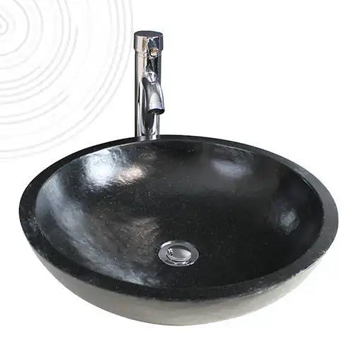 Vasque à poser ronde Ø44cm noir terrazzo Ayor - 403511015