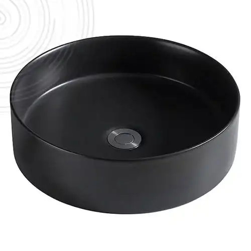 Vasque à poser ronde Ø39,5cm noir céram Ayor - 403511020
