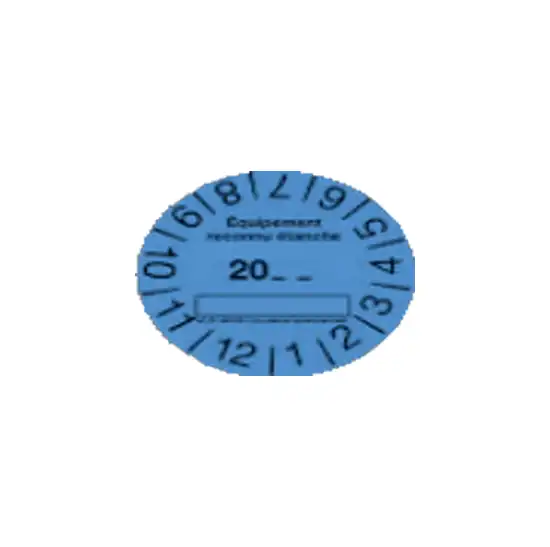 Rouleau de 100 étiquettes de contrôle étanchéité bleu CBM - CLI02152